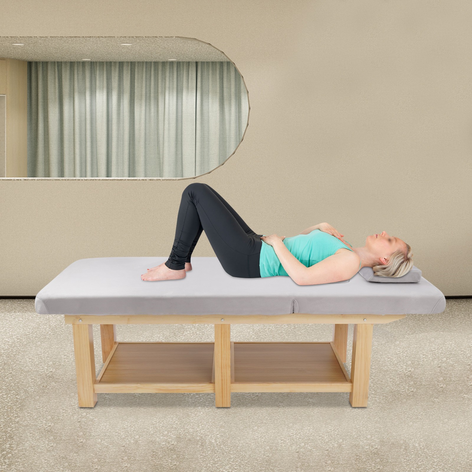 Wide Massage Bed 400kg Load Physical Treatment Bed Spa Facial Bed With 6 Legs