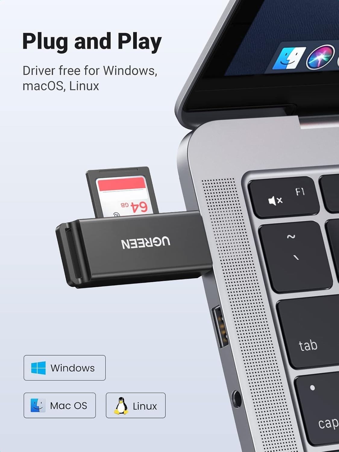 SD Card Reader USB 3.0 Dual Slot Adapter for TF SD Micro SD SDXC SDHC
