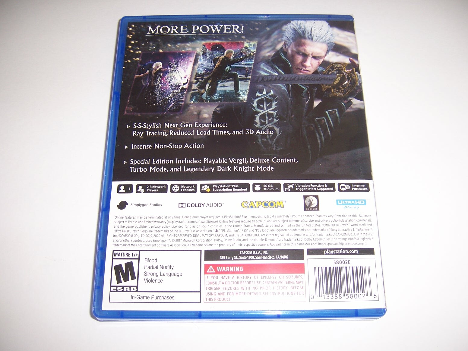 Replacement Box Case DEVIL MAY CRY 5 Sony PlayStation 5 PS5 ORIGINAL