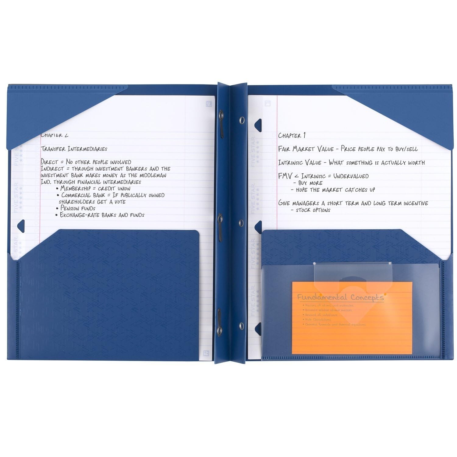 Five Star 2 Pocket Folder, Stay-Put Folder, Plastic Colored Folders with Pock...