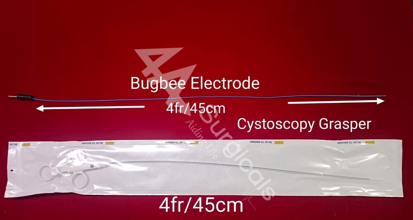 4A CYSTOSCOPY FLEXIBLE GRASPER UROLOGY 4Fr 45cm+Bugee Electrode 4fr/45cm