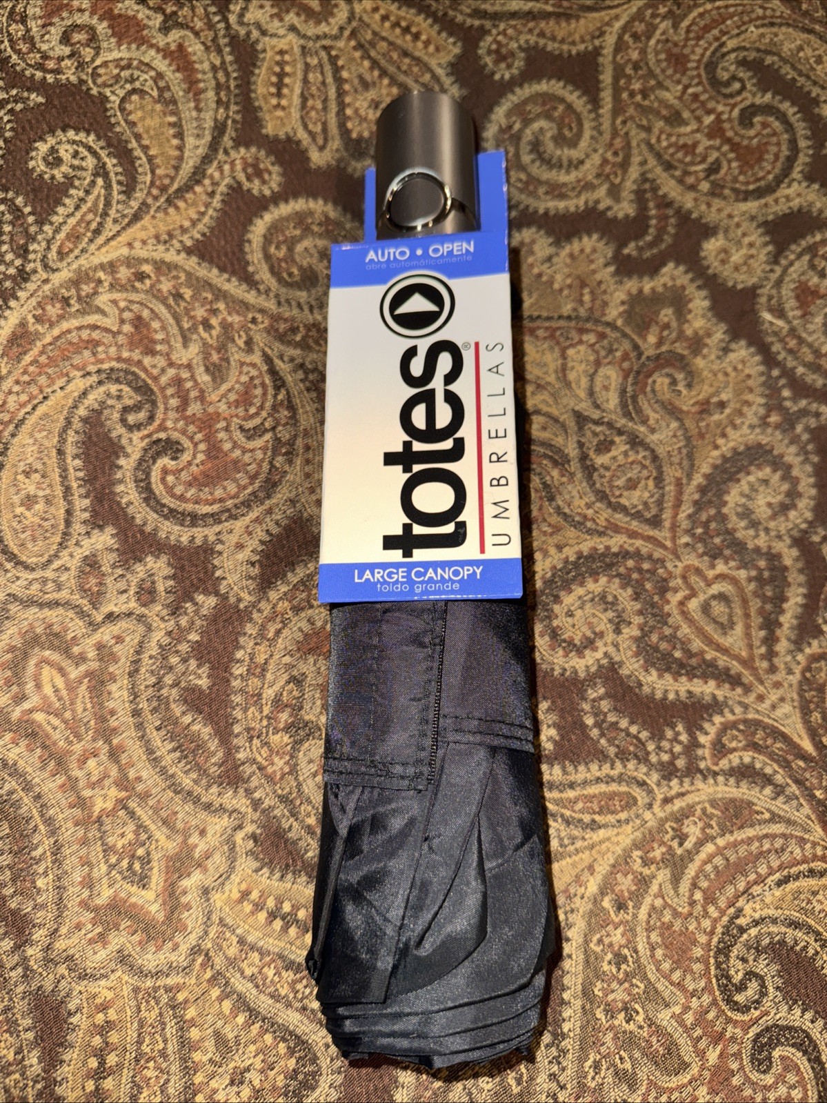 Black Totes Auto Open Umbrella NWT