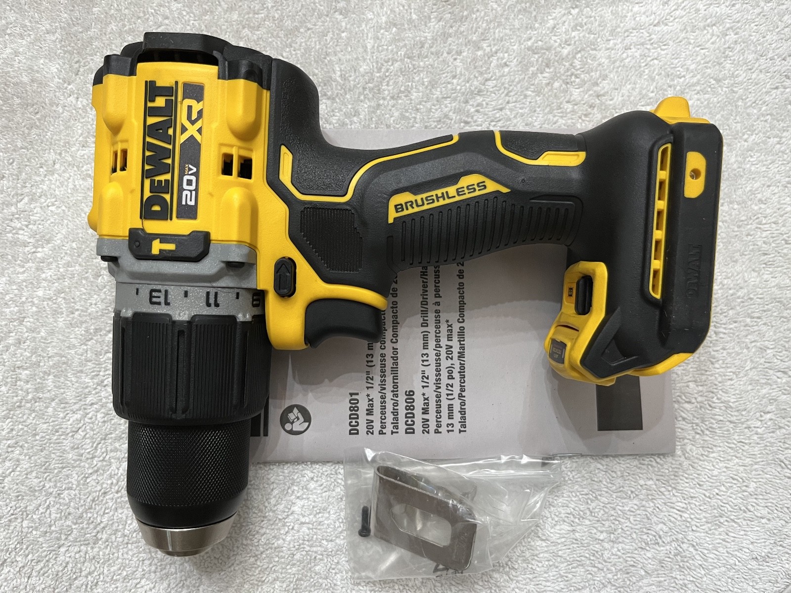 New Dewalt DCD806B 20V Max XR 1/2" 2 Speed Brushless Hammer Drill Driver Li-ion