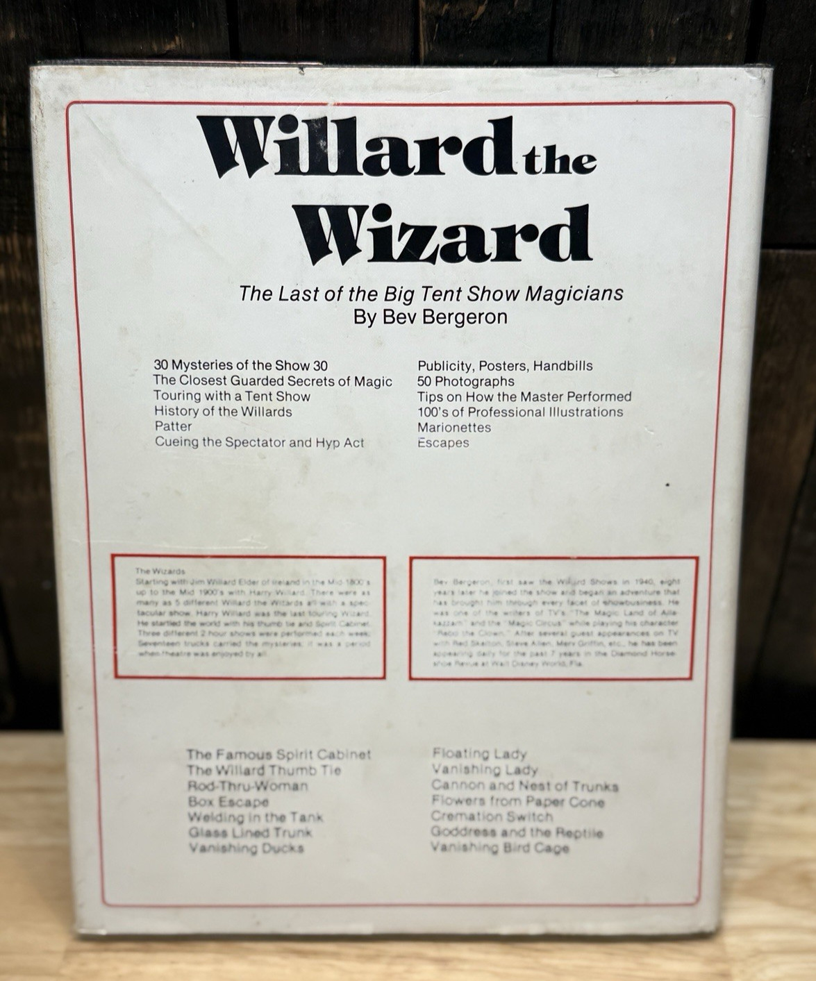 Willard The Wizard Magic Book By Bev Bergeron SIGNED by Author Magician