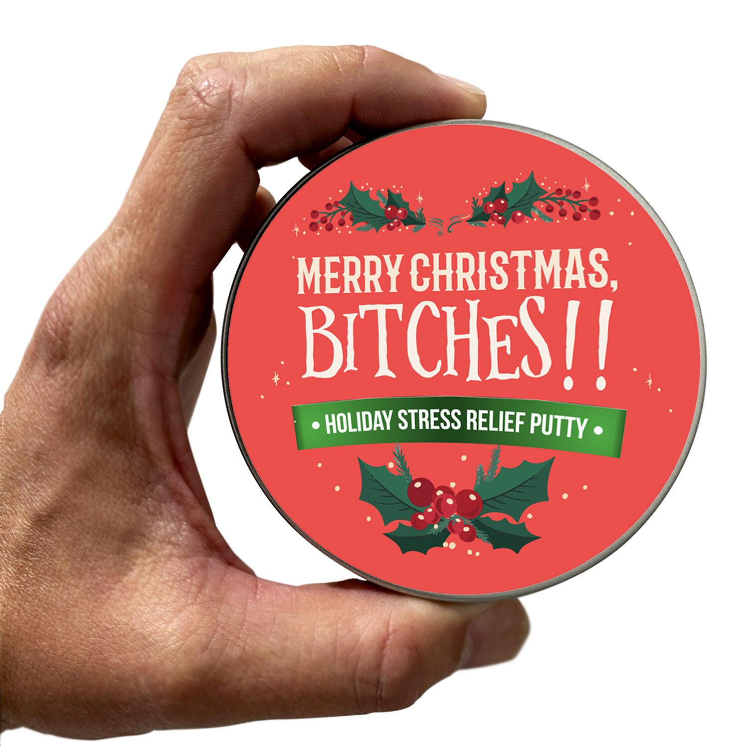 Merry Christmas Bitches Stress Putty - Funny Stocking Stuffer Adults, Holiday
