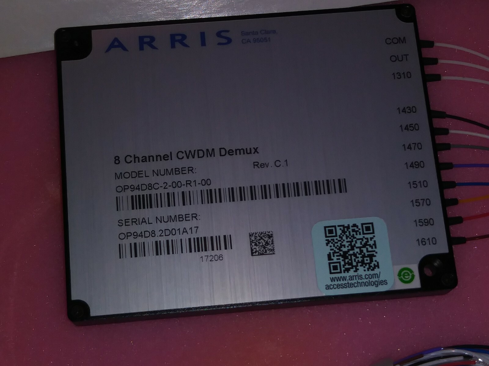 8 Channels DWDM Demux Arris model OP94D8C-2-00-R1-00