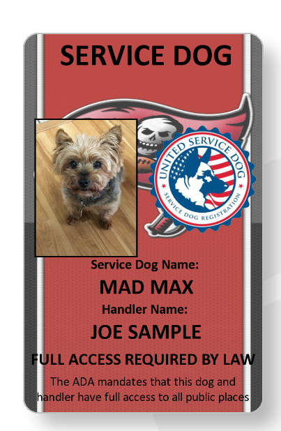 Buccaneers Service Dog/Emotional support/Therapy Dog ID card