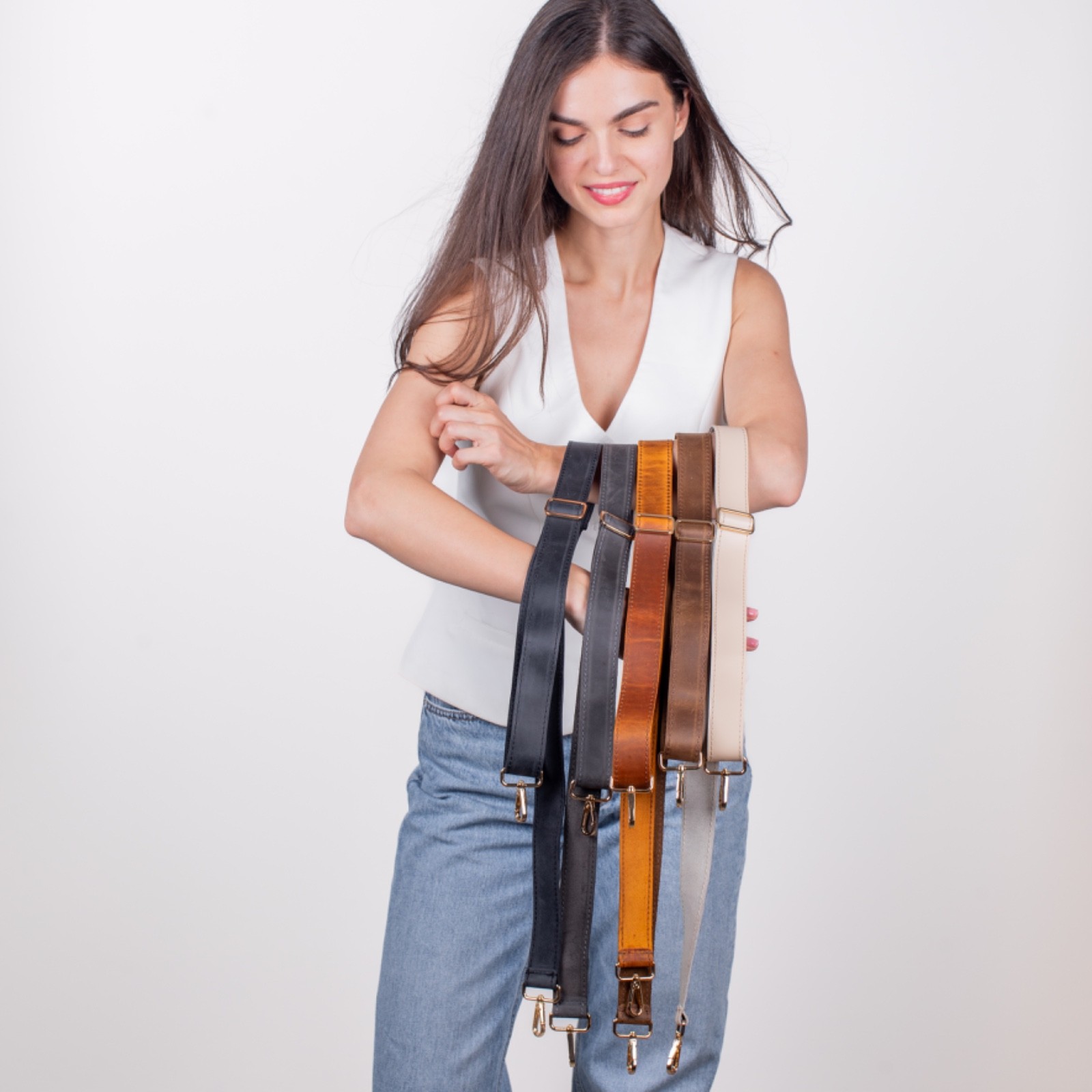 Leather Bag Strap Adjustable Crossbody Purse Replacement Strap Handmade