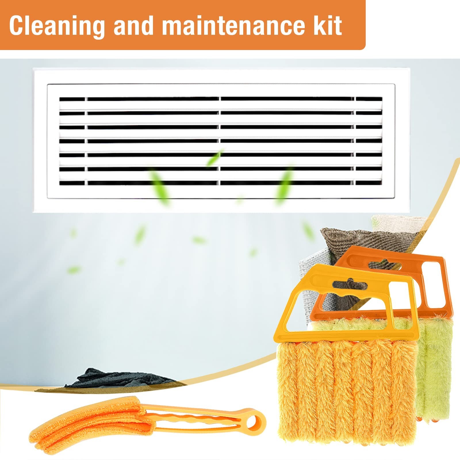2Pcs Window Venetian 7 Finger Dusting Cleaner Tool and 1Pc Window Blind Clean...