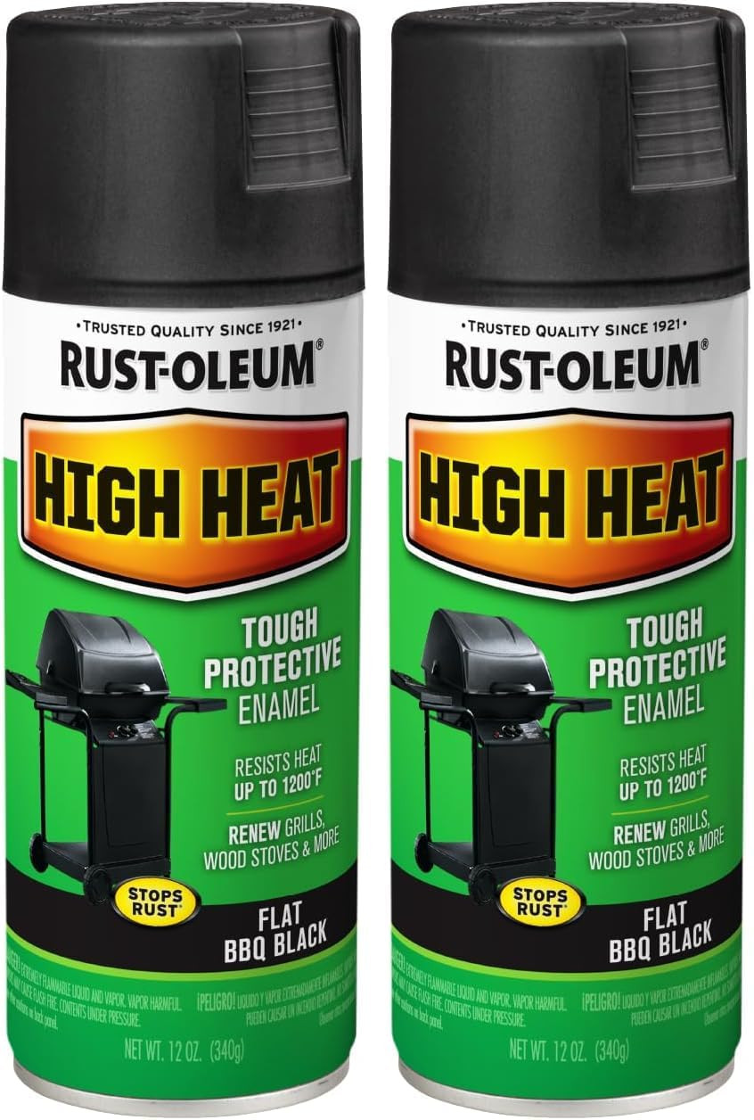 7778830 High Heat Spray Paint, 12 Ounce, Bar-B-Que Black, 12 Fl Oz (Pack of 2)