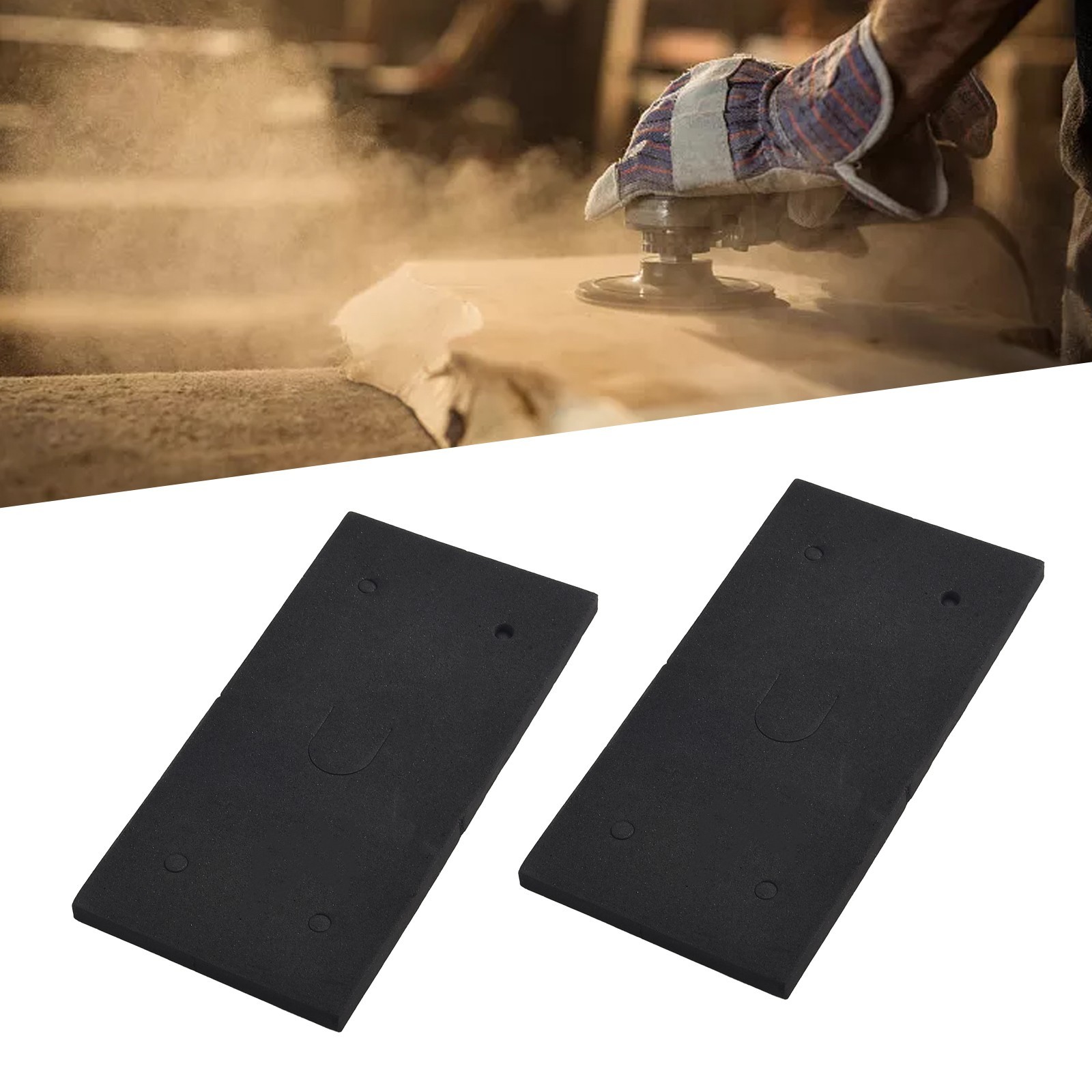 2x Self-Adhesive Foam Replacement Sander Back Pads Mats 4-Holes For 9035