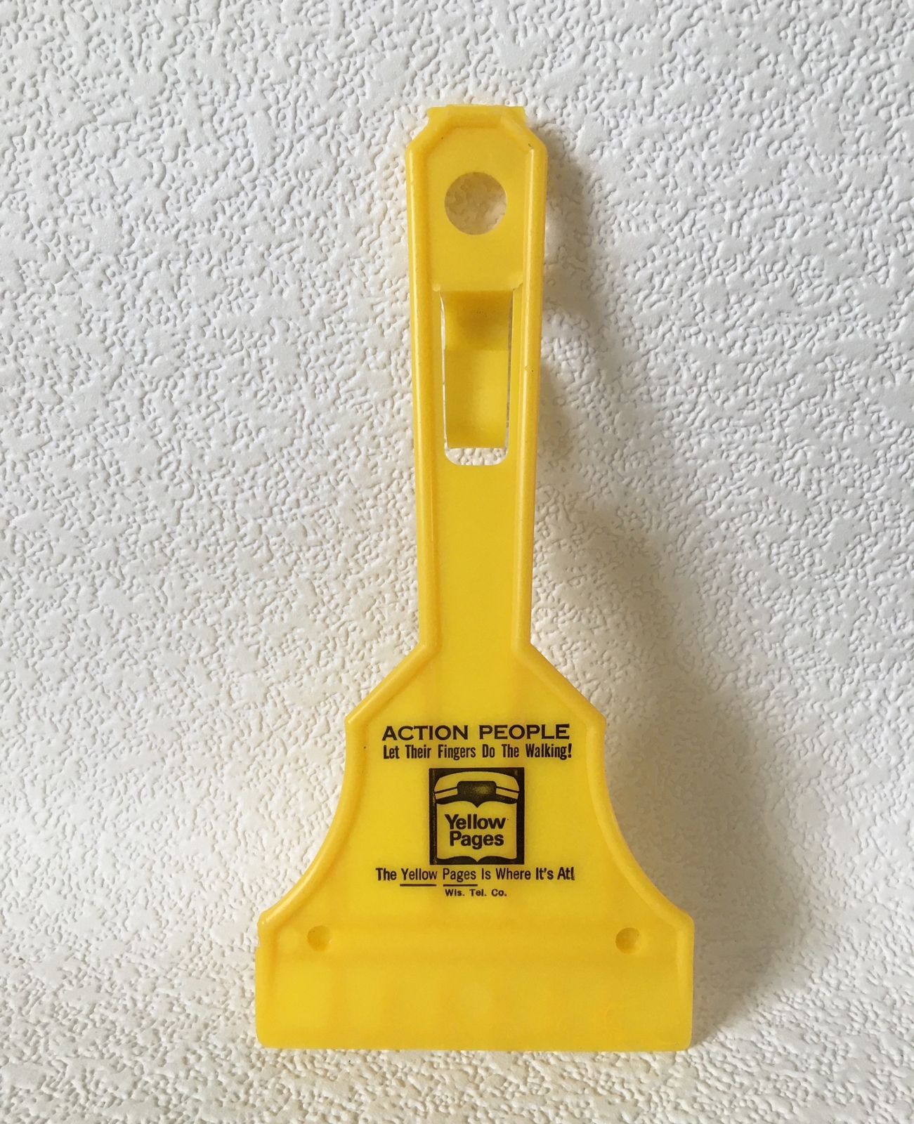 Vintage Windshield Ice Scraper YELLOW PAGES ADVERTISING Old Car Truck Wisconsin