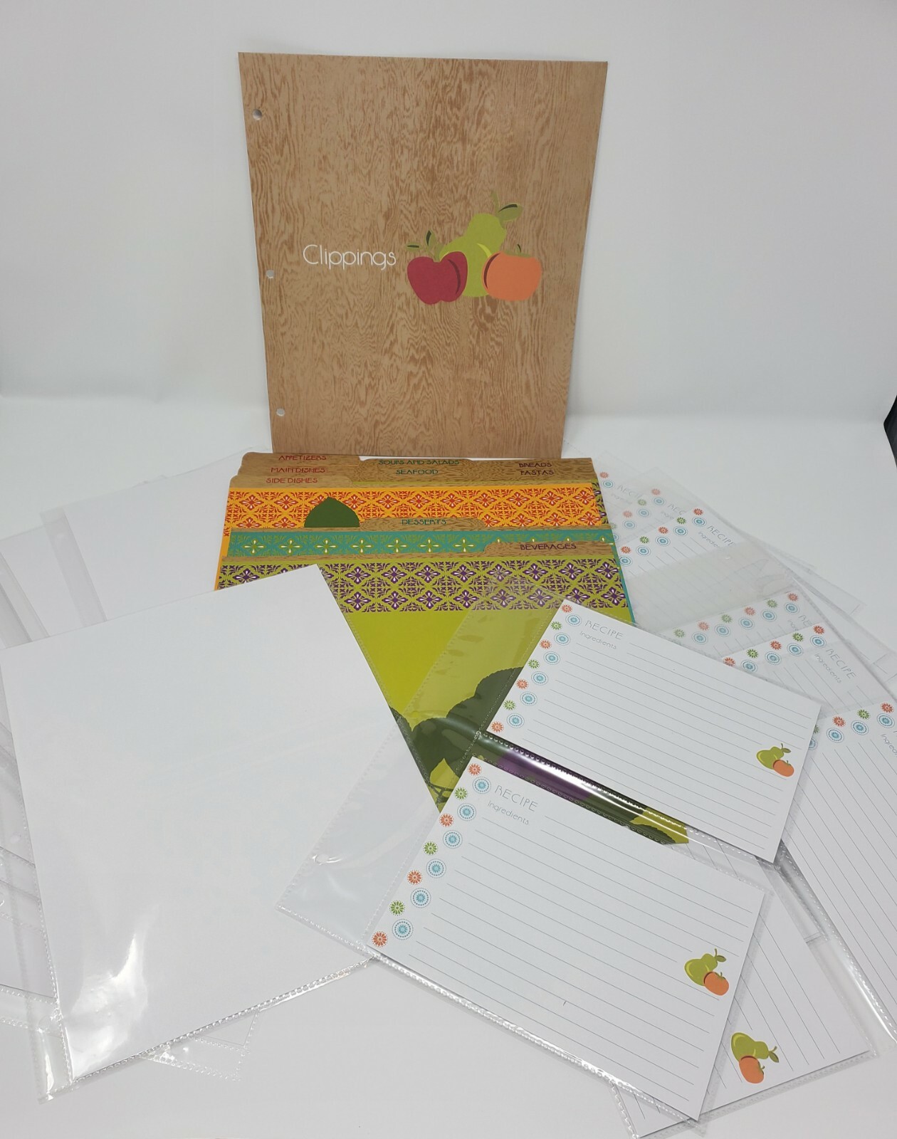 Fruits Craft Recipe Card Protectors, Sheet Protectors, Dividers and Pouch B06