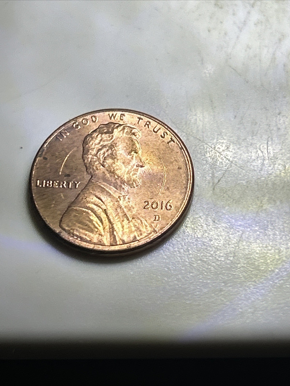2016 LINCOLN CENT - Struck Through + Grease Errors