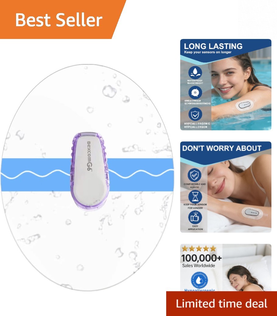 40-Pack Waterproof Adhesive Patches for Glucose Monitor Protection & Comfort
