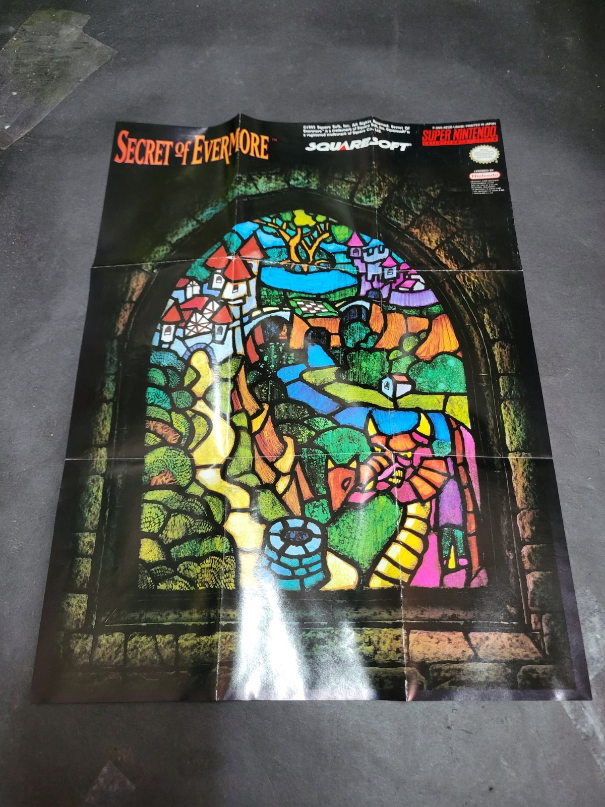 SECRET OF EVERMORE  -  INSERT POSTER SNES U/P-SNS-AEOE-USA(B)