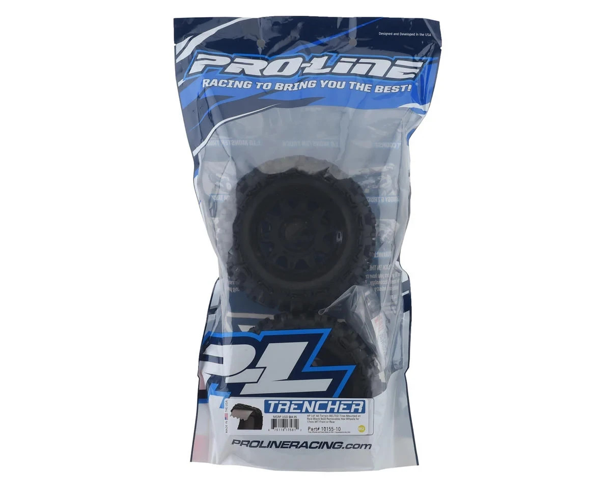 ProLine Trencher HP Belted 3.8" Pre-Mounted Truck Tires (2) Black PRO1015510