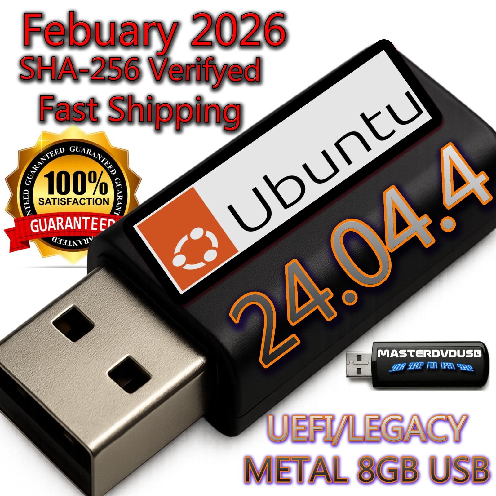 Ubuntu 24.04.4 LTS Bootable USB – Live Mode + Installer SHA256 Verified - 2026