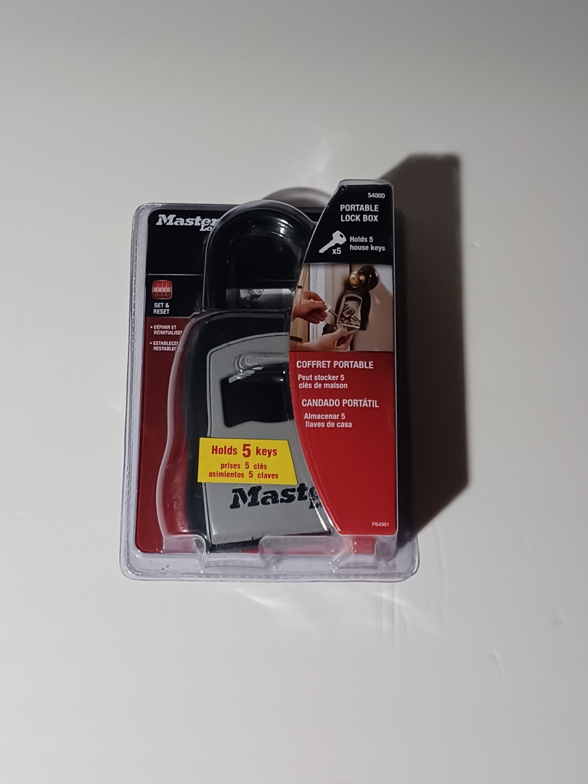 MasterLock 5400D Set Your Own Combination Portable Lock Box 5 Key Capacity Black