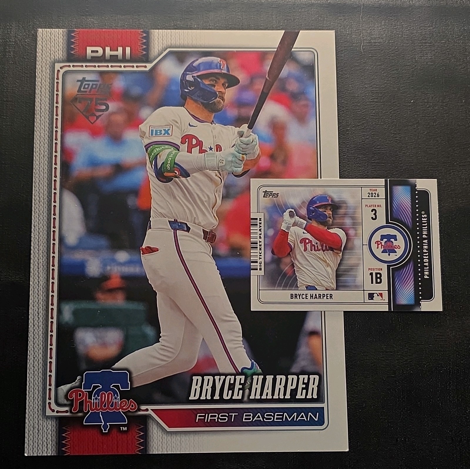 Topps 2026 Series 1 Bryce Harper Philadelphia Phillies Jumbo. 2 Card Lot