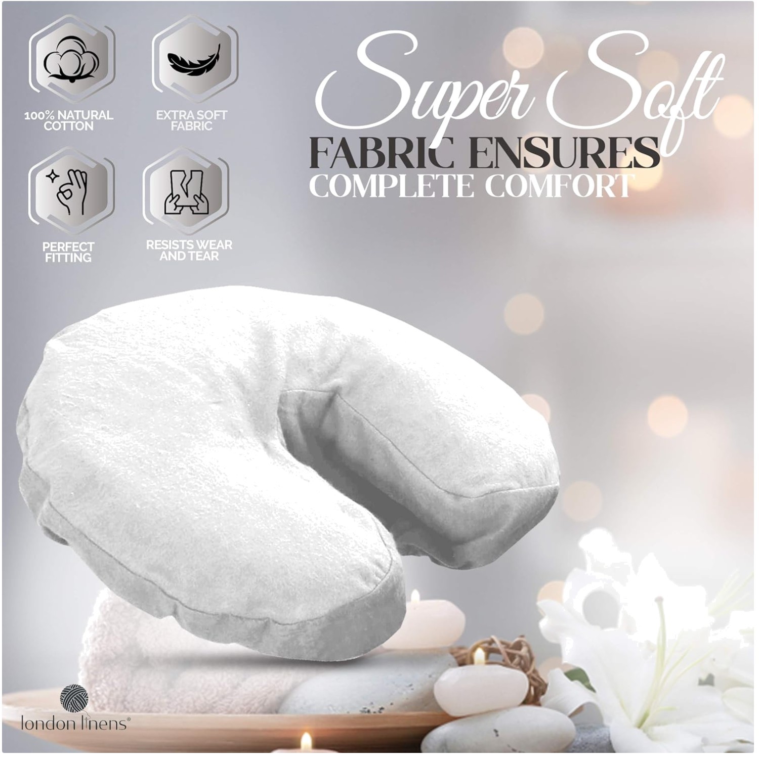 Cotton Massage Table Face Cradle Covers - Pack of 10