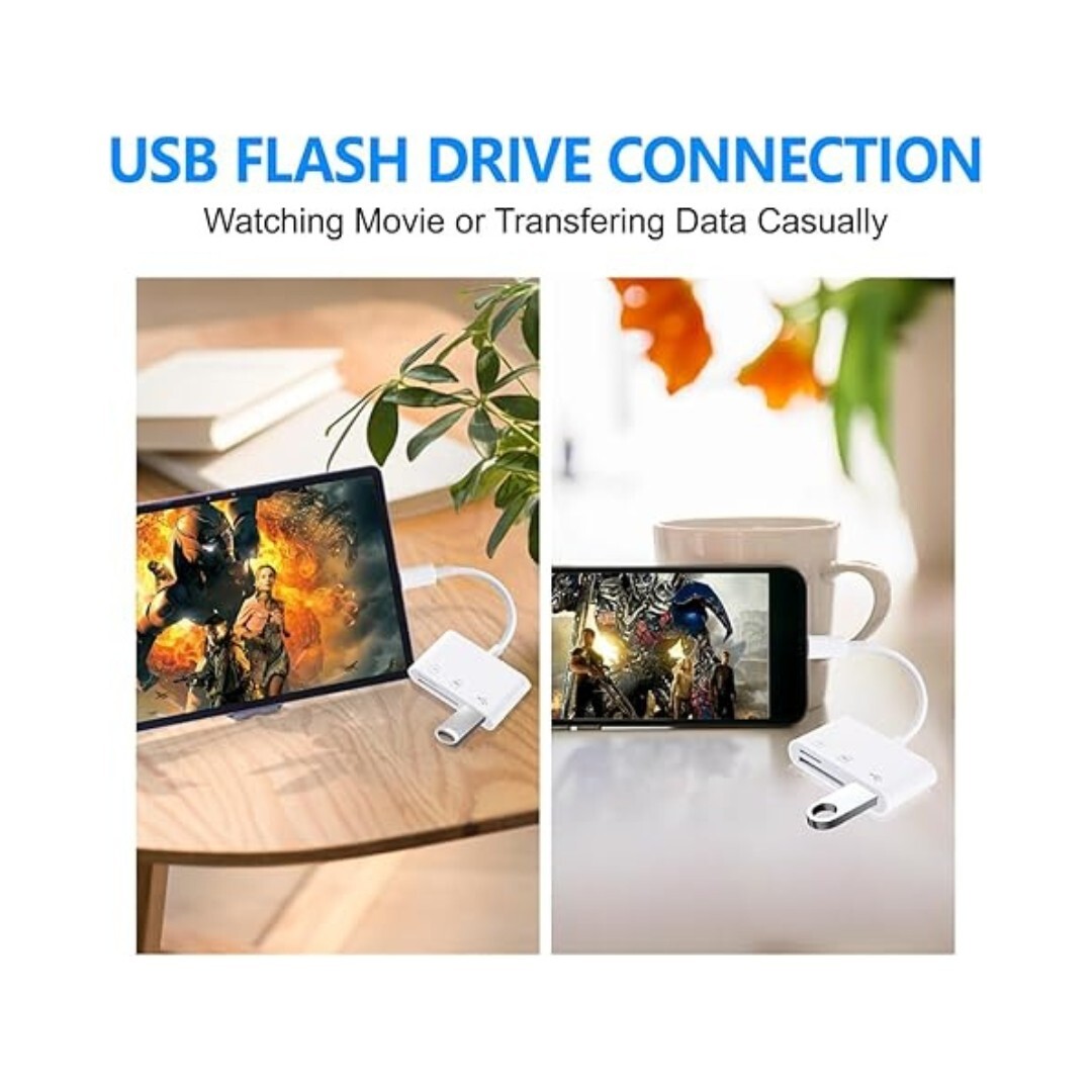 USB C SD Card Reader Adapter, Compatible with iPad, Mac, iPhone 15, Galaxy S20.