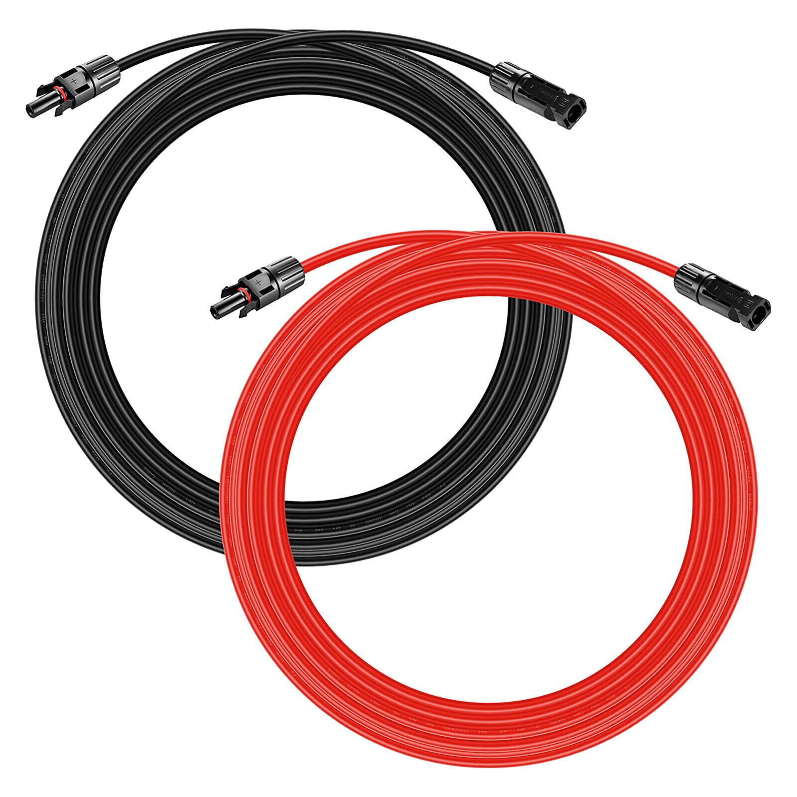 10AWG 6mm² Solar Panel Wire Black&Red Extension Cable with Female&Male Connector