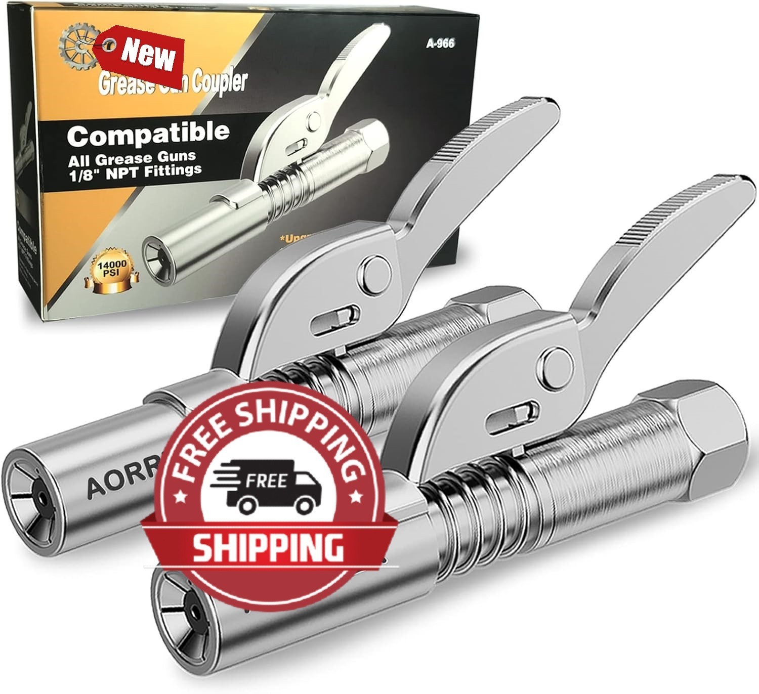 Acoplador Para Pistola De Engrase 12000 PSI Bloqueo Y Liberación Rápida 1/8" NPT