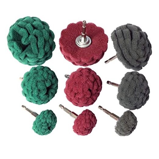 9PCS Scouring Pads Abrasive Buffing Polishing Wheel Drill Attachment Set, Non