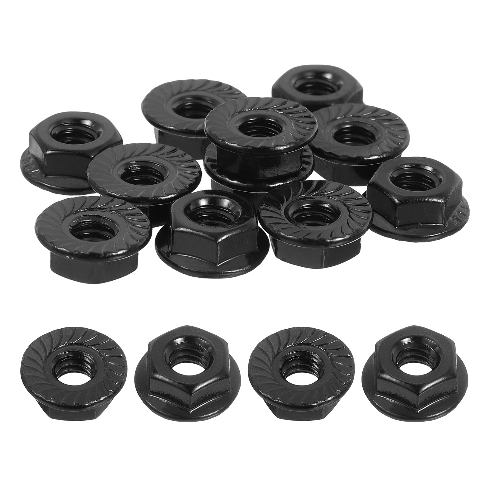 1/4-20 Serrated Flange Hex Lock Nuts, 15Pcs 304 Stainless Steel Flange Nut