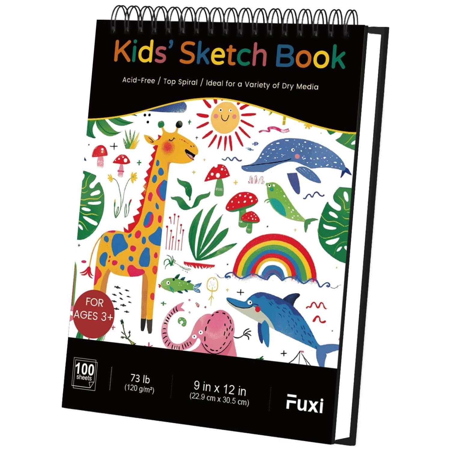 9" x 12" Kids Sketchbook - 100 Sheets of Thick 120gsm Paper for Young Artists