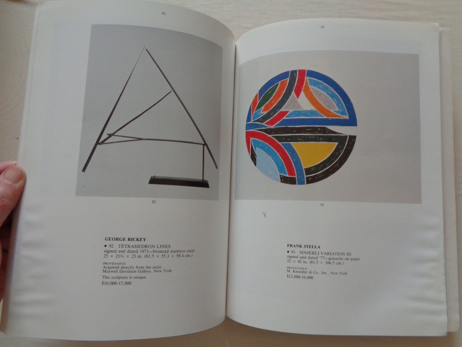 Christie's Auction Catalog 1985 Contemporary Art Christo Dzubas Ruscha Stella