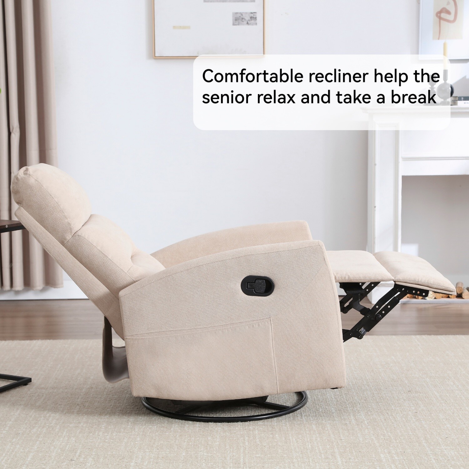 360° Swivel Recliner Chairs Modern Single Reclining Sofa Chairs for Living Room