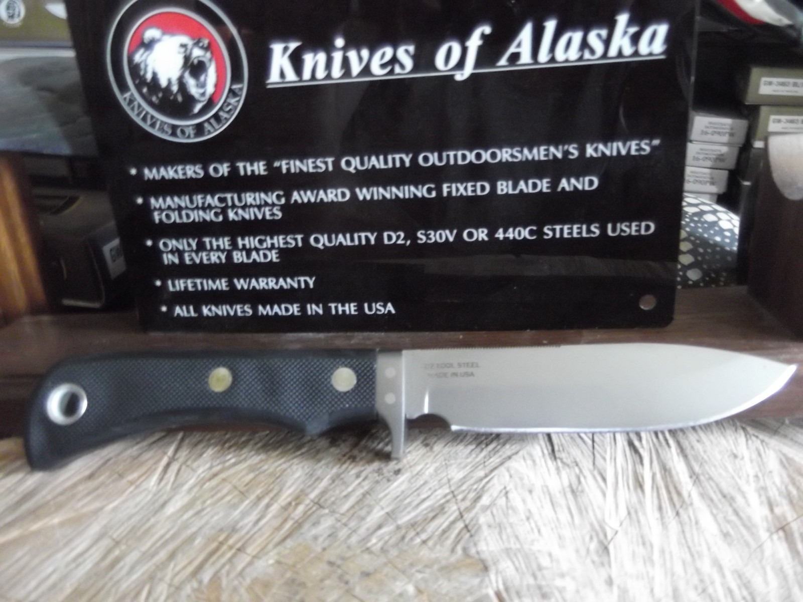 KNIVES OF ALASKA 9 1/2" MAGNUM ALASKAN D2 TOOL ST. BLADE SURE GRIP HANDLE #157FG