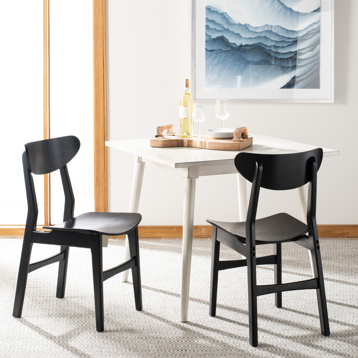 SAFAVIEH Lucca Retro Dining Chair Set of 2 | Black |