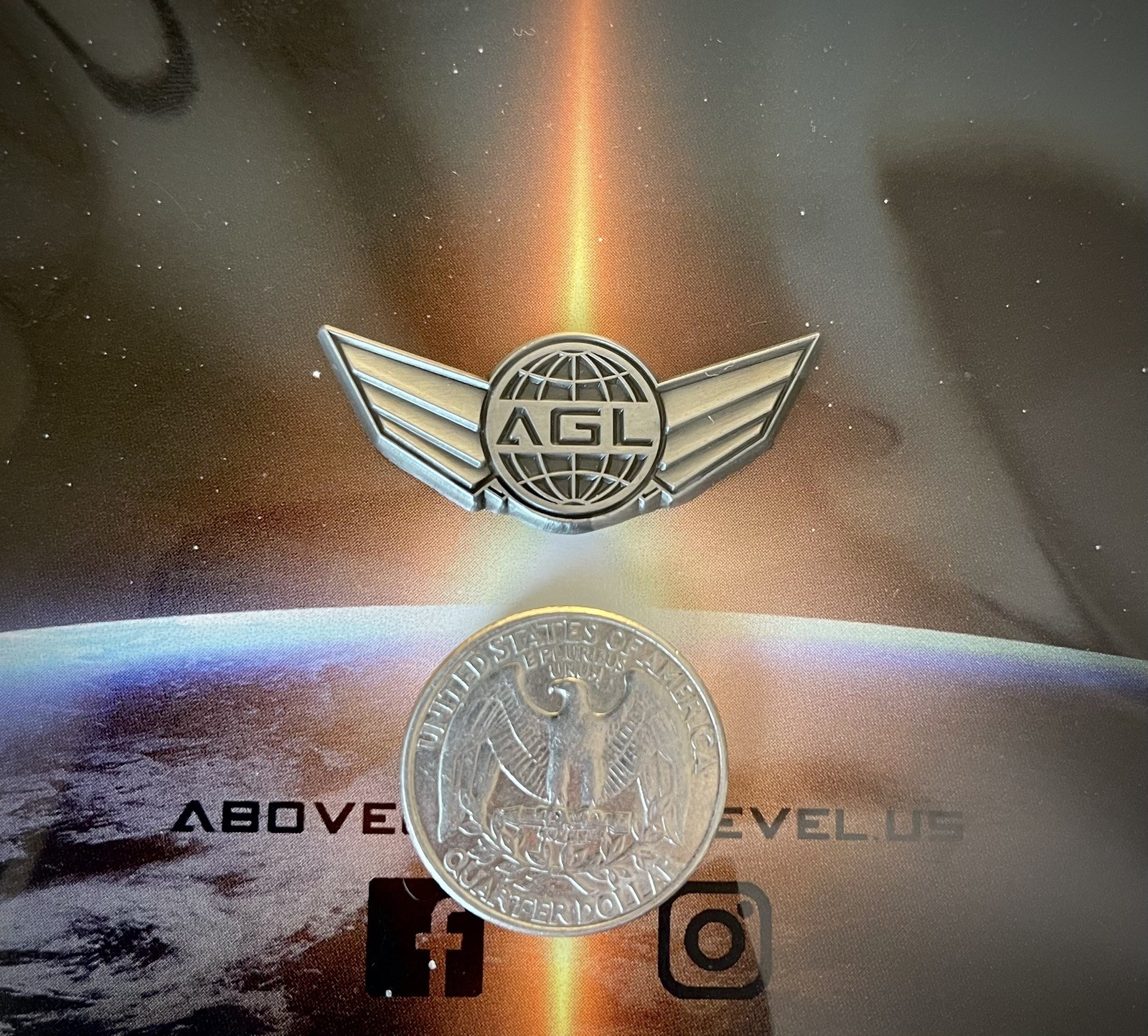 Astral Wings Enamel Pin & Embroidered Patch Set, Above Ground Level Morale Patch