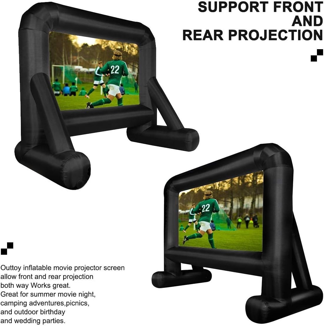 14 Ft Inflatable Outdoor Movie Screen Front Rear Projection Polyester
