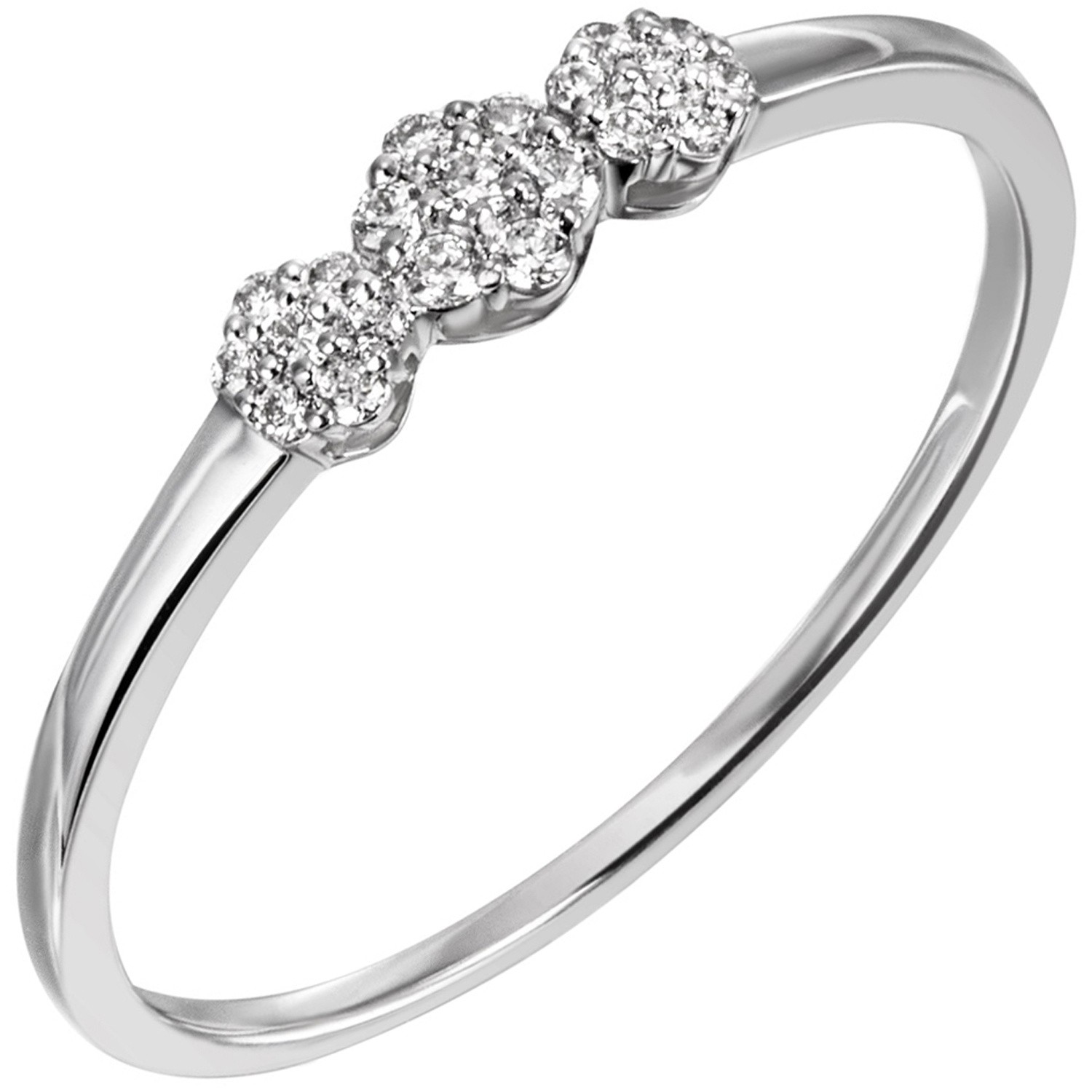 Jobo ladies' ring 585 gold White gold 21 diamonds brilliant White gold ring RW: 60