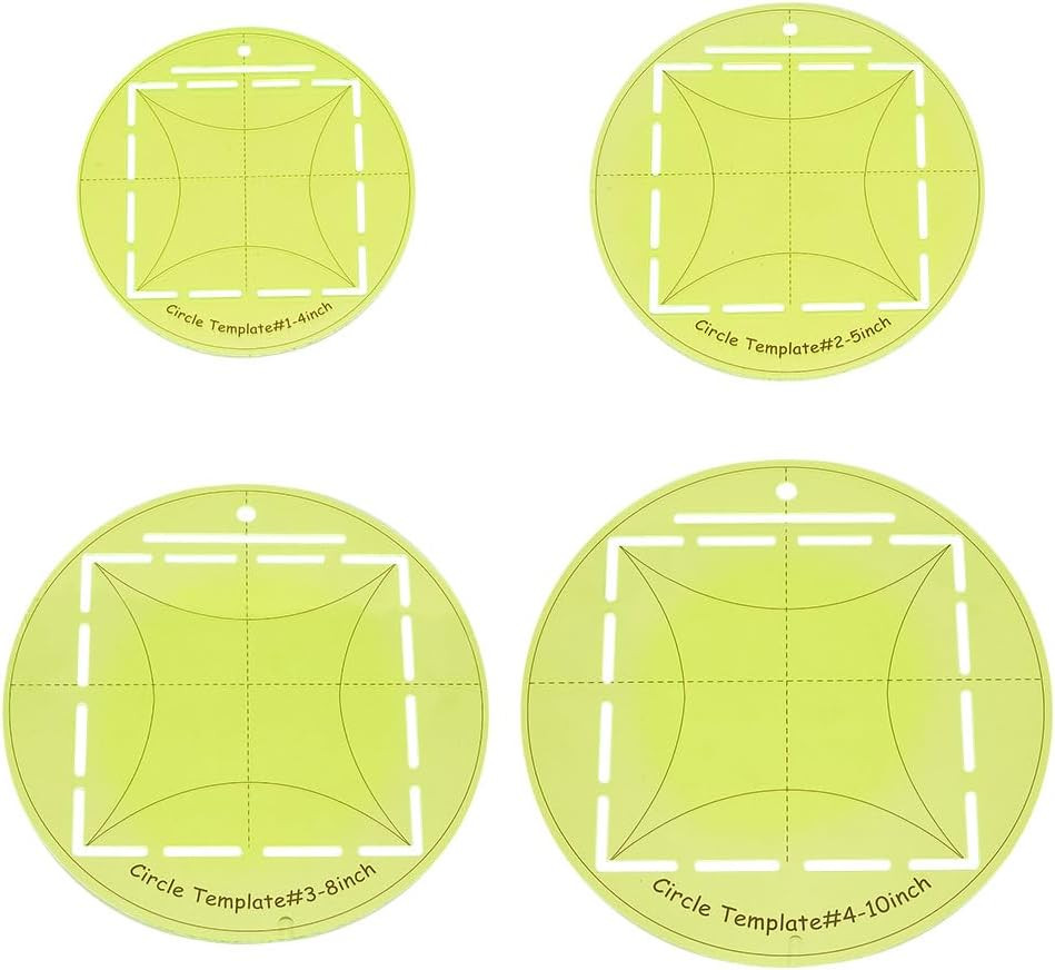 4Pcs Circle Quilting Template 4/5/8/10 Inch Acrylic Circle Templates Round Sewin