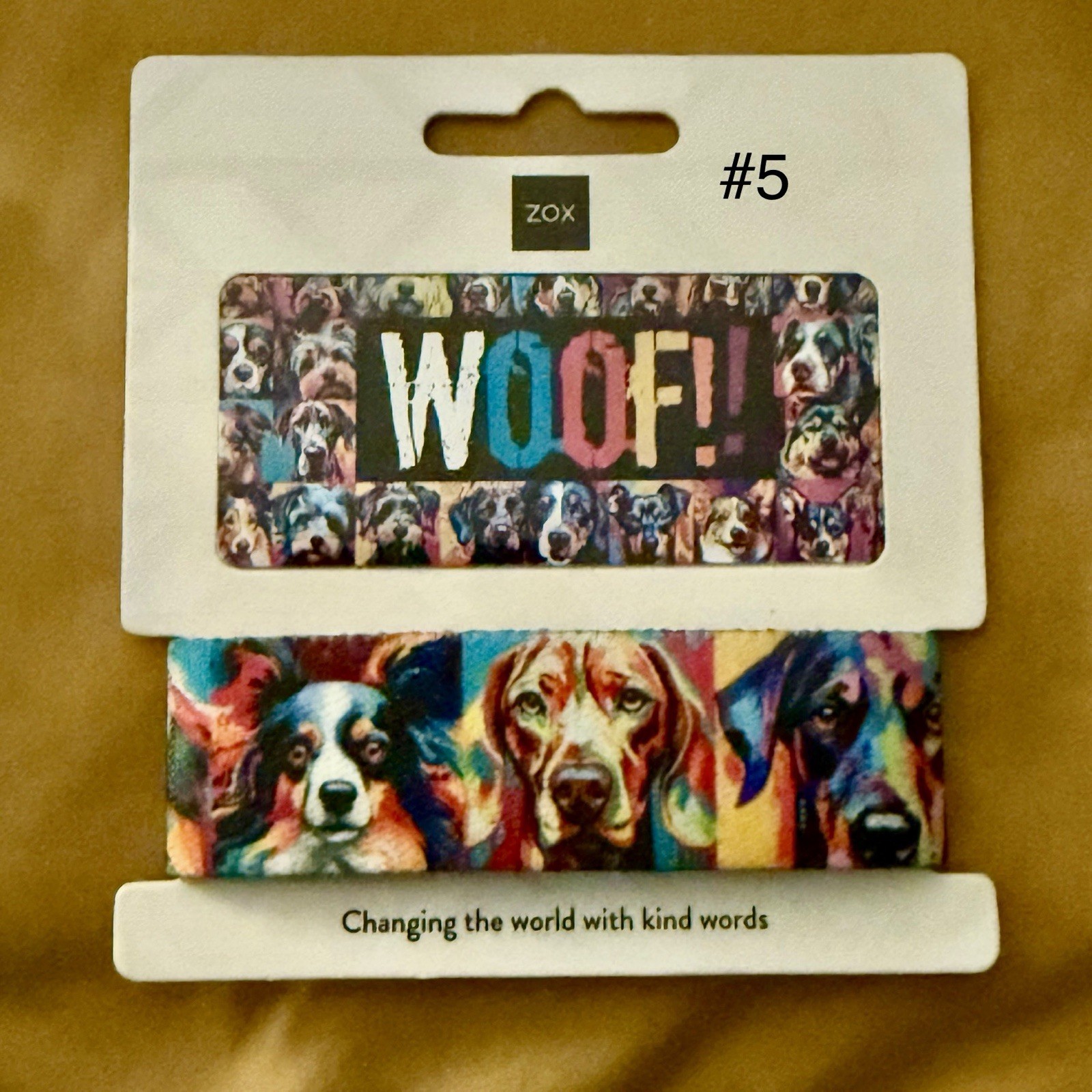 New! ZOX Strap *WOOF!* Sz ONE SIZE/MEDIUM - Reversible Wristband with Card
