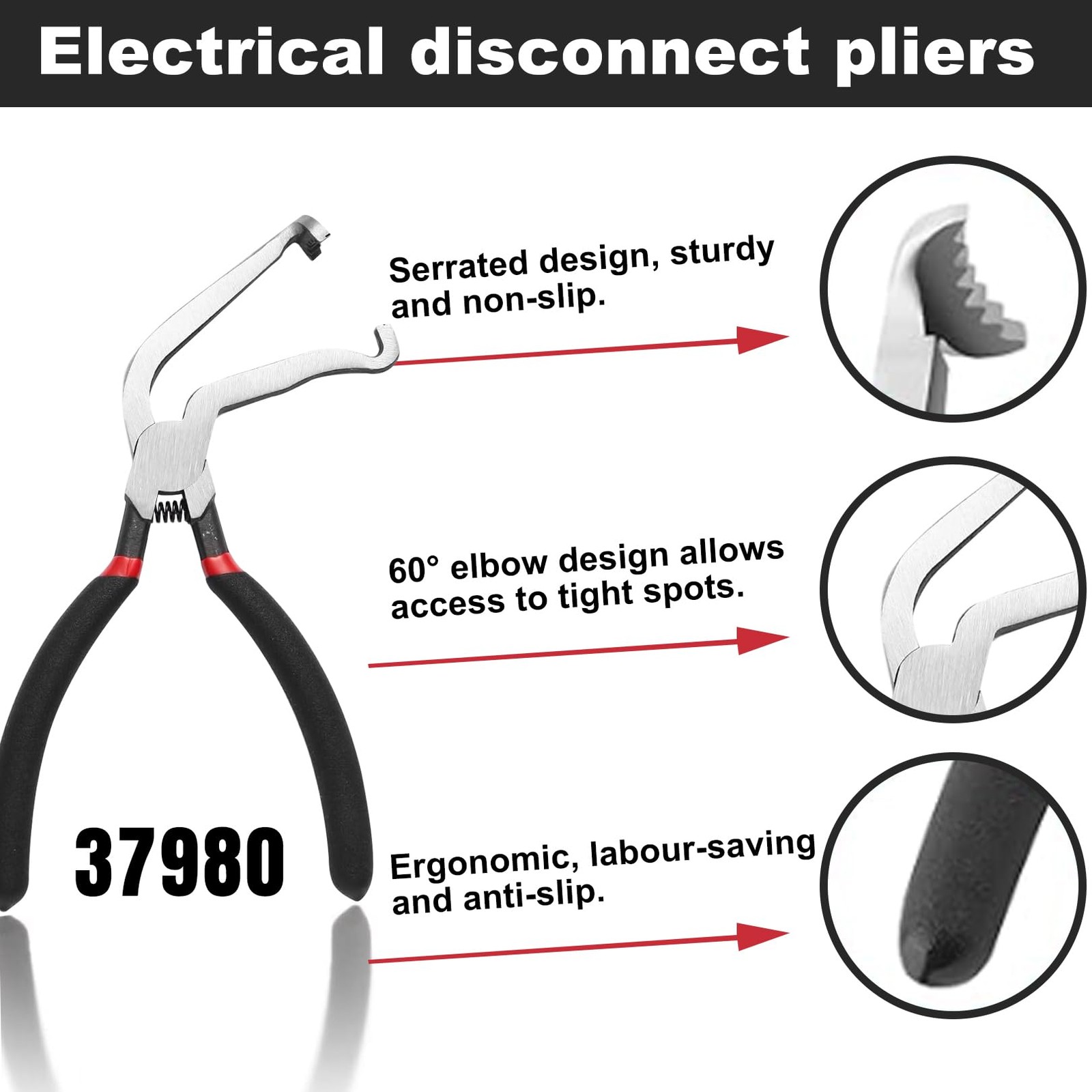Electrical Disconnect Pliers Electrical Connector Separator Automotive Tools 3Pc