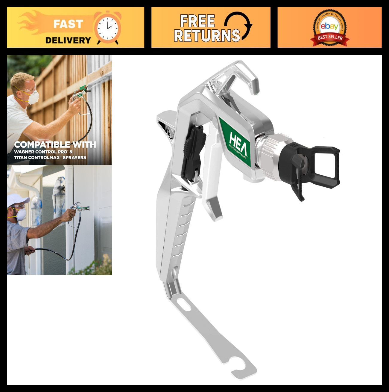 High Efficiency Metal Paint Spray Gun for Airless Sprayers - Control Pro & Titan