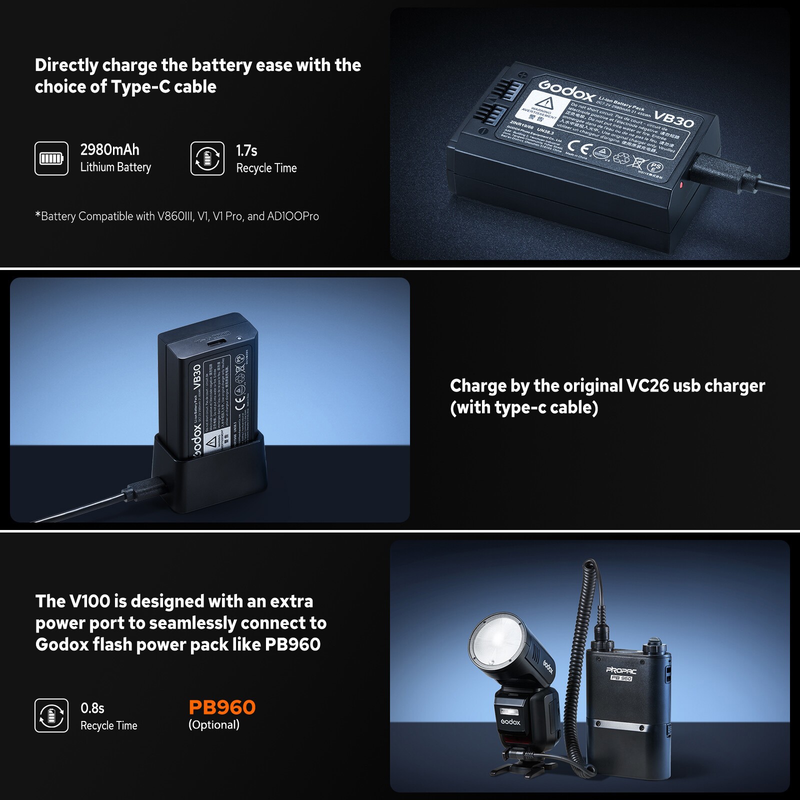 GODOX V100 N Godox Flash for Nikon – Touchscreen Control 100W TTL Camera Flash
