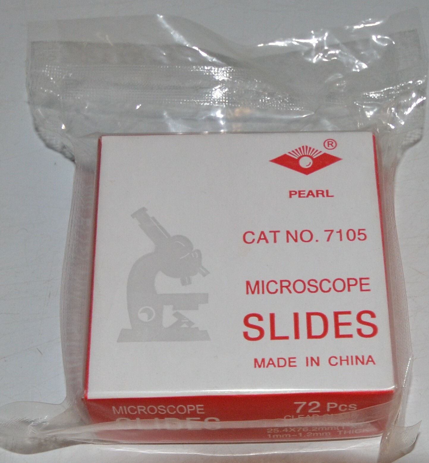 Pearl 72 Clear Glass Ground Edges Microscope Slides Cat Np. 7105