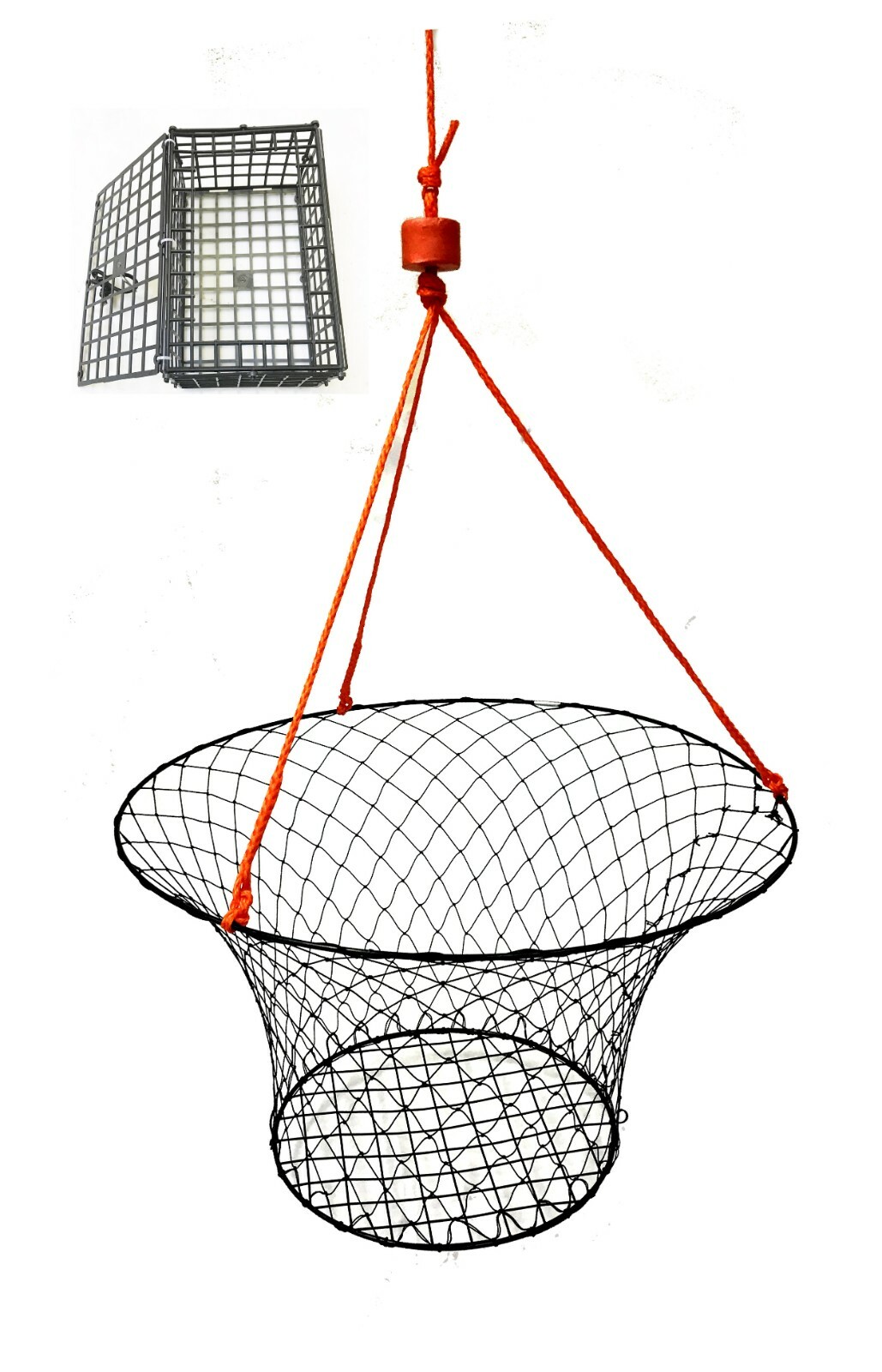 KUFA Vinyl Coated 30-Inch Crab Ring with 50' rope and bait Cage CT90+EL10