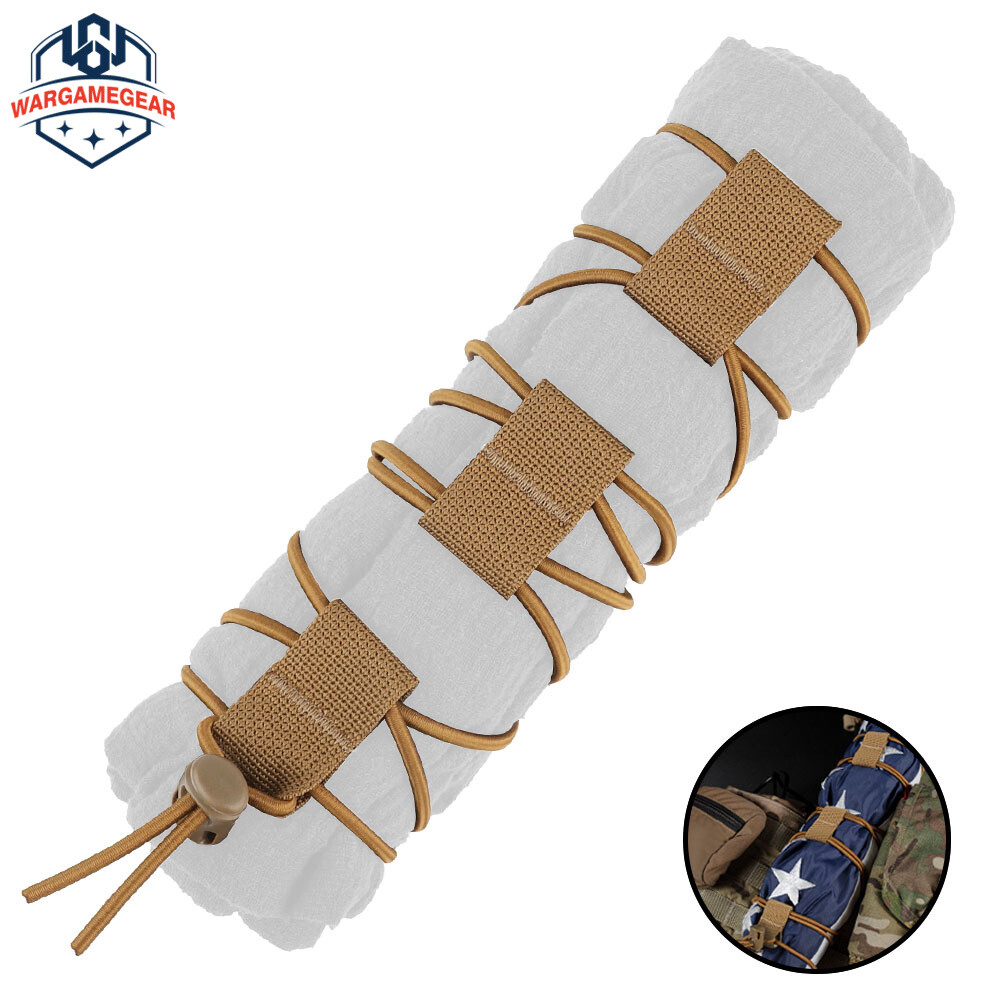 Tactical National Flag Bungee Elastic Fastener Strap vest strip storage strap