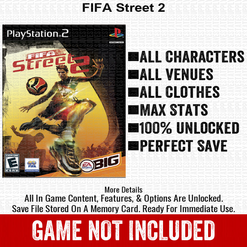 FIFA Street 2 100% PS2 Memory Card All CHEATS ITEMS