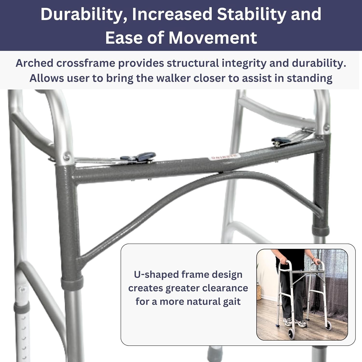 Two Button Walker with 5” Wheels - Lightweight Folding Drive Walker for Senio...