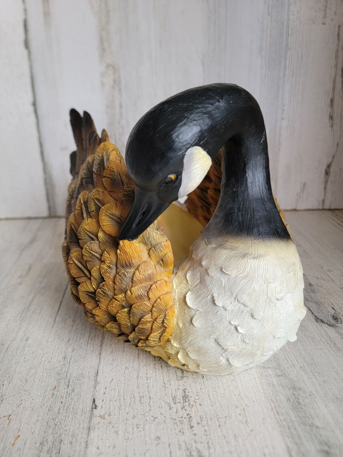 Goose planter bird trinket dish home decor swan unique figure