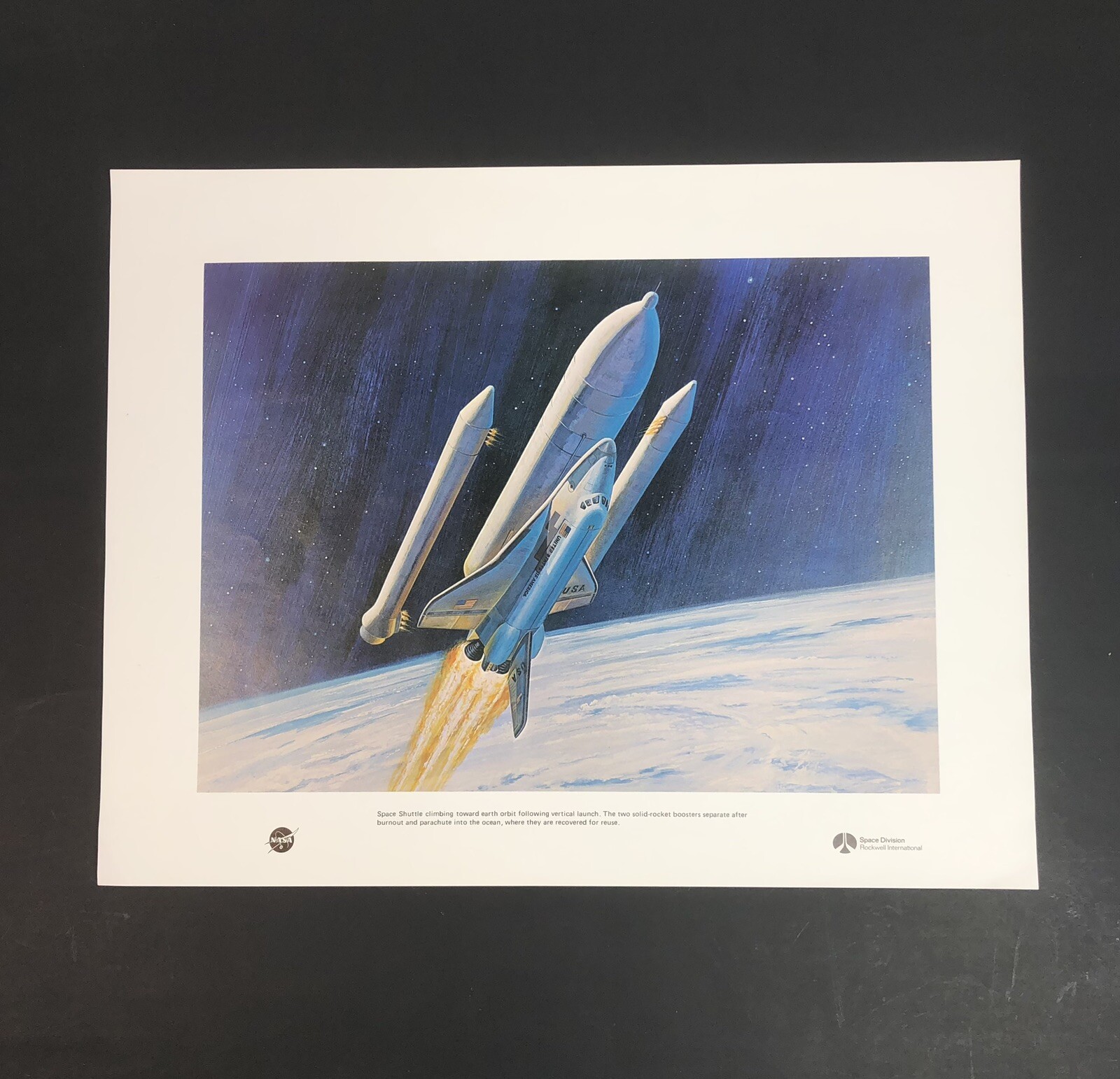 Space Shuttle Boosters Jettisoned Concept Art Promo Piece NASA Earth Orbit Print